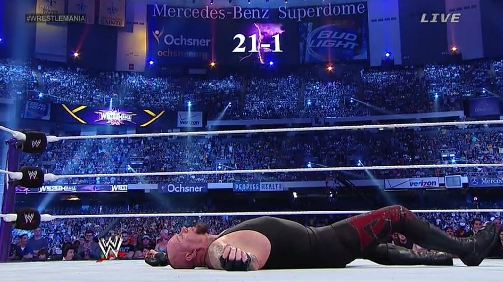 Undertaker loses at WrestleMania XXX
