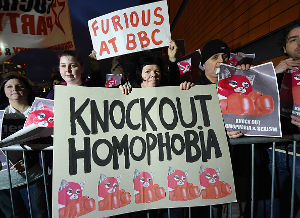 LGBT Groups Protest Outside The BBC Sports Personality Of The Year Awards
